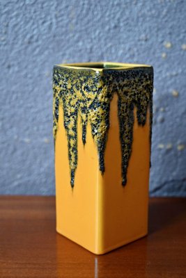 Yellow Vase with Fohr Keramik Lava Drips, 1960s-AIU-1784189