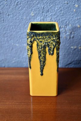 Yellow Vase with Fohr Keramik Lava Drips, 1960s-AIU-1784189