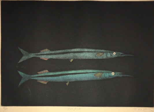 Yokoi Tomoe, 1943, Two Fish Ed, Aquatint