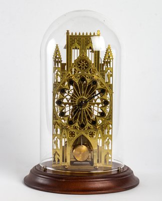 York Minster Cathedral Skeleton Clock Under Glass, 20th Century-UQL-1089706