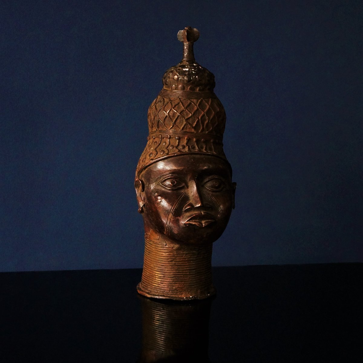 Yoruba Artist, Head, 1950s, Bronze Sculpture