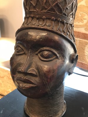 Yoruba Artist, Head, 1950s, Bronze Sculpture-DKC-589117