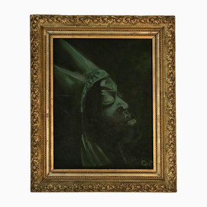 Yoruba King Portrait, 20th Century, Oil on Canvas-DKC-1790845