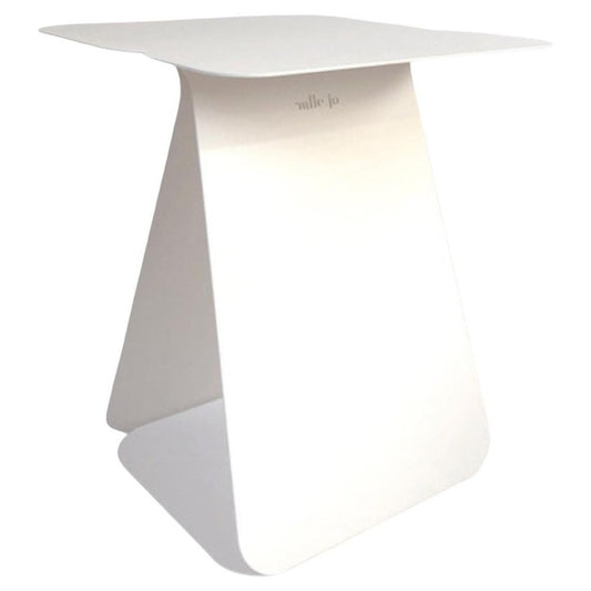 Youmy Rectangular White Side Table by Mademoiselle Jo