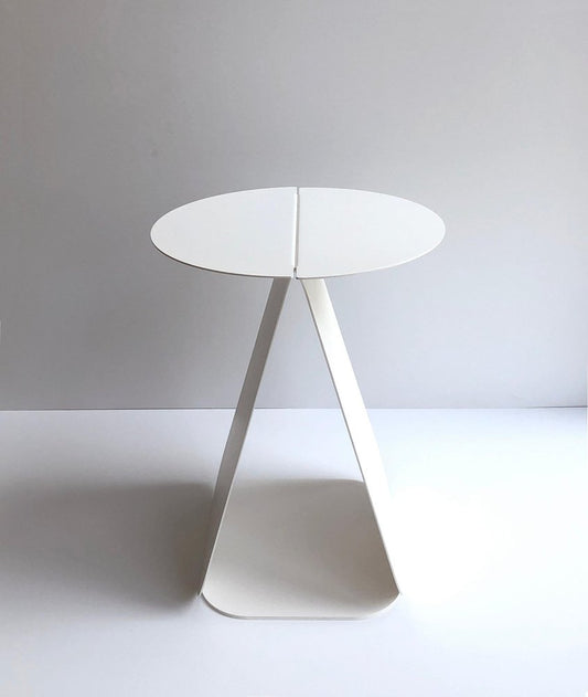 Youmy Round White Side Table by Mademoiselle Jo