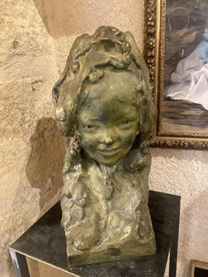 Young Girl with Cherry, 1900s, Bronze-TEP-1750938