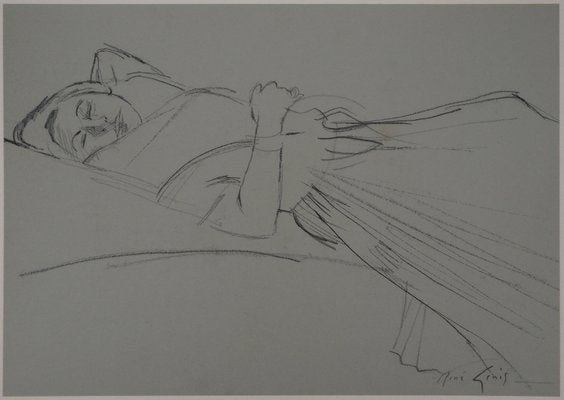 Young Woman Resting Drawing by René Genis-KHH-544344