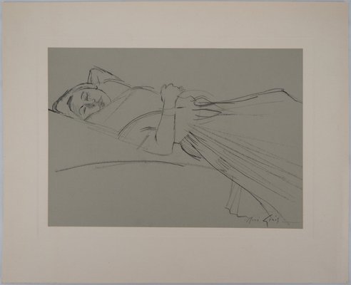 Young Woman Resting Drawing by René Genis-KHH-544344