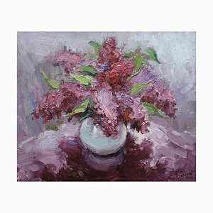 Yuriy Demiyanov, Lilacs on a Table, 2022, Oil on Canvas-CHG-2037067