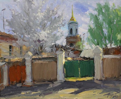 Yuriy Demiyanov, Spring Behind the Fence, 2023, Oil on Canvas-CHG-2030790