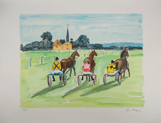 Yves Brayer, Les Trotteurs, 1973, Lithograph-KHH-1243690