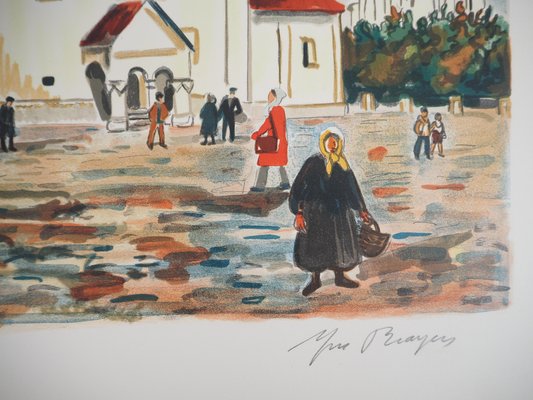 Yves Brayer, Suzdal: The Square, 20th-Century, Original Lithograph-KHH-1321628