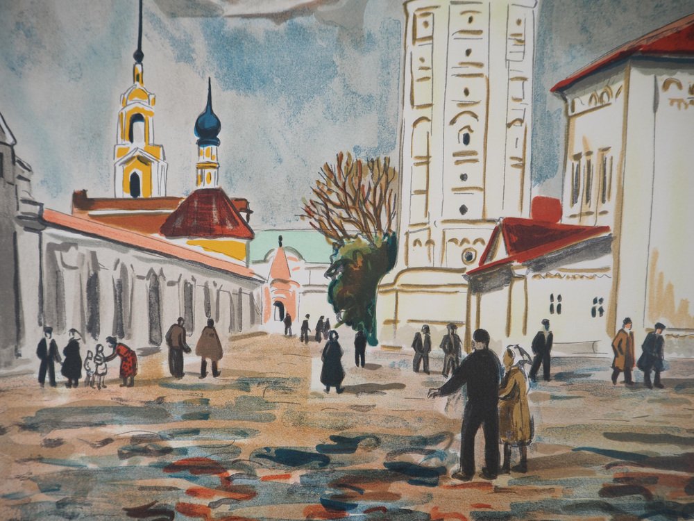 Yves Brayer, Suzdal: The Square, 20th-Century, Original Lithograph