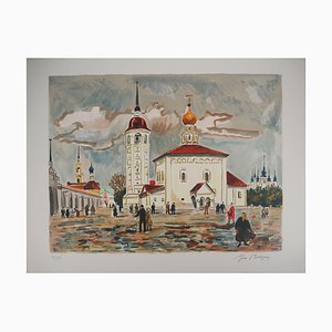 Yves Brayer, Suzdal: The Square, 20th-Century, Original Lithograph-KHH-1321628