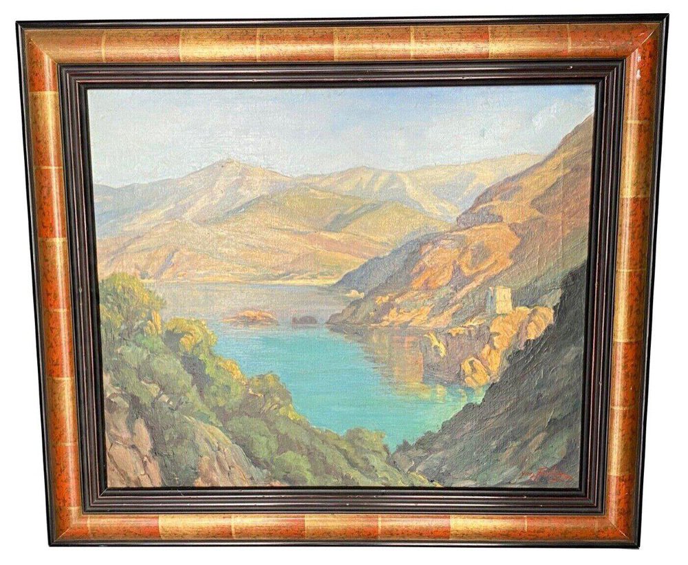 Yves Josselyn, Gulf of Porto, 20th Century, Oil on Canvas, Framed