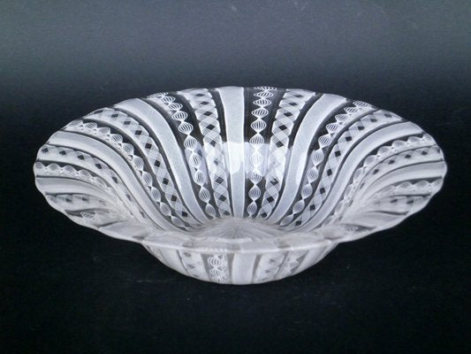 Zanfirico Glass and Silver Italian Murano Bowl from Barovier & Toso, 1950s-KGD-754204