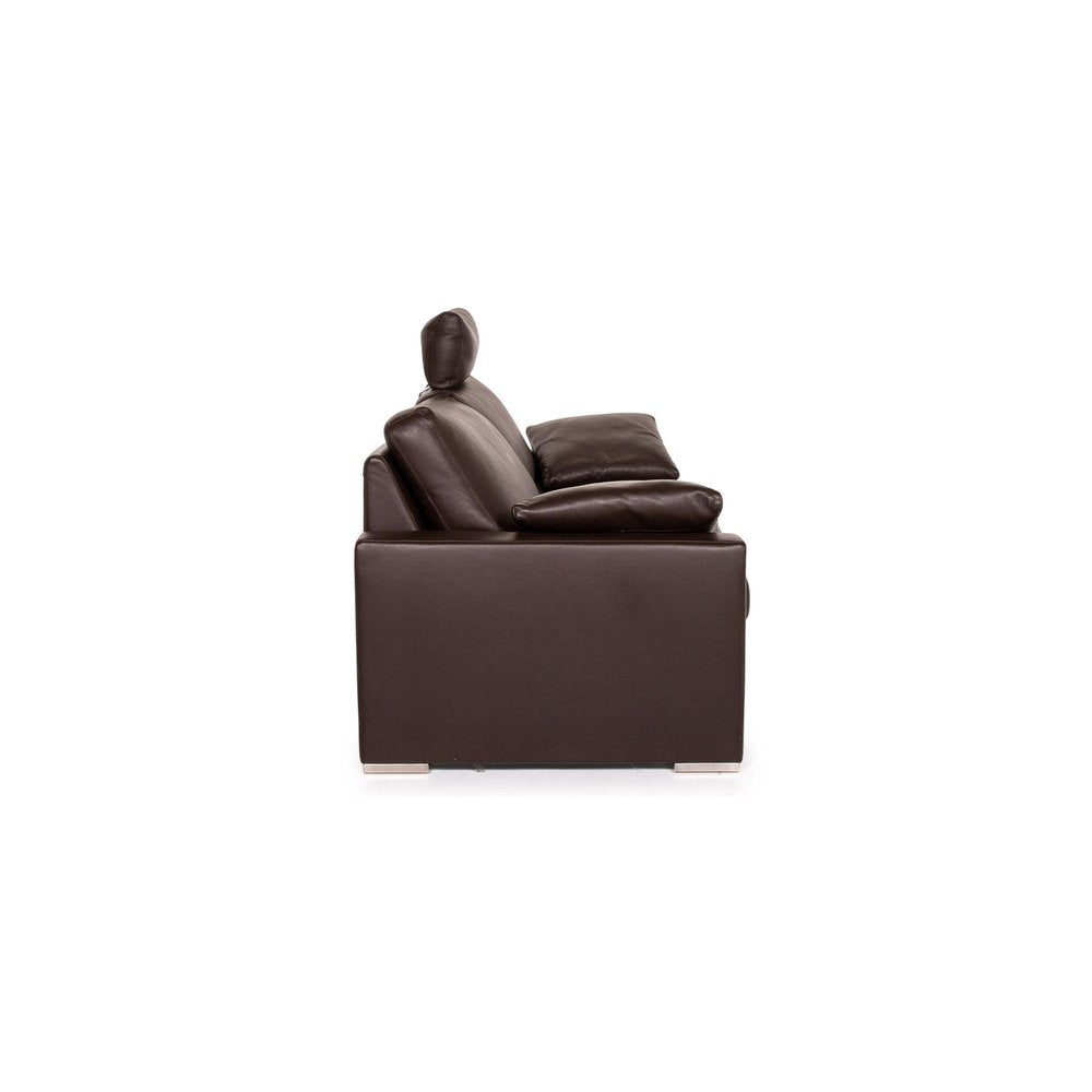 Zara Leather Sofa in Dark Brown from Wk Wohnen