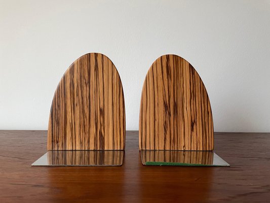 Zebrano Brass Bookends, 1960s, Set of 2-WSA-885441