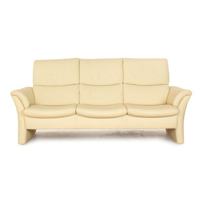 Zerostress Leather Three Seater Cream Sofa from Himolla-RQW-2036292