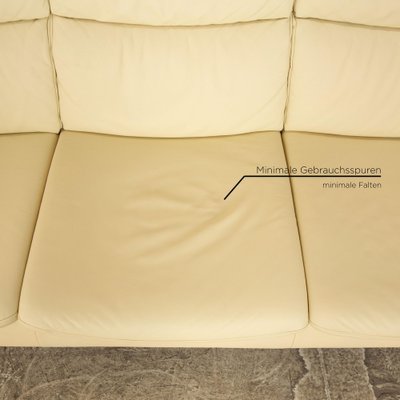 Zerostress Leather Three Seater Cream Sofa from Himolla-RQW-2036292