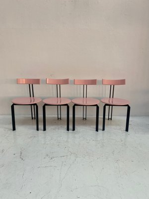 Zeta Pink Dining Chairs by Harvink, 1980s, Set of 4-QVY-1747252