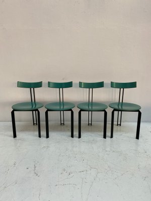 Zeta Turquoise Dining Chairs by Harvink, 1980s, Set of 4-QVY-1747250