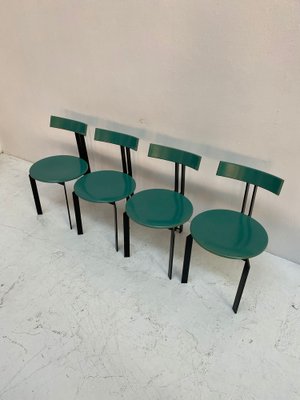 Zeta Turquoise Dining Chairs by Harvink, 1980s, Set of 4-QVY-1747250