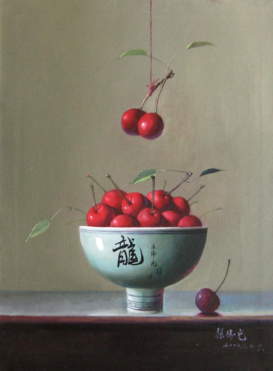 Zhang Wei Guang, Cherries, Oil on Canvas, 2000s