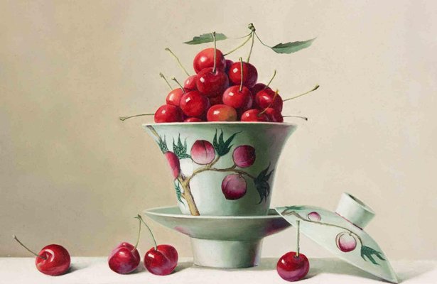 Zhang Wei Guang, Cherries on Table, Oil Painting, 2007-ZCI-1423418