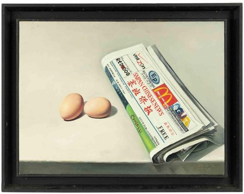 Zhang Wei Guang, Eggs and Newspaper, Oil Painting, 2006-ZCI-1769956