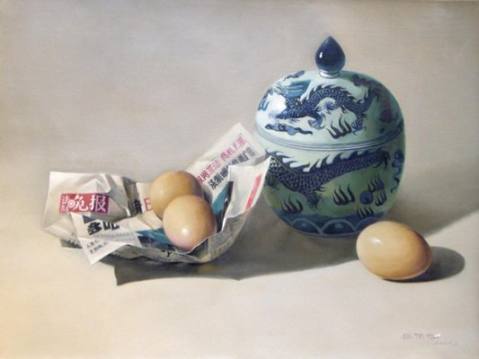 Zhang Wei Guang, Fresh News/Eggs and Ceramics, Oil on Canvas, 2007-ZCI-2025160