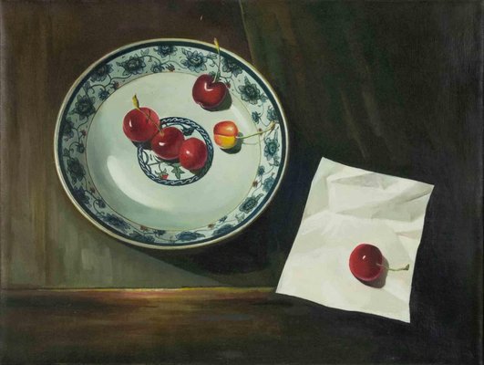 Zhang Wei Guang, Still Life with Cherries, Oil Painting, 2000s-ZCI-1769890