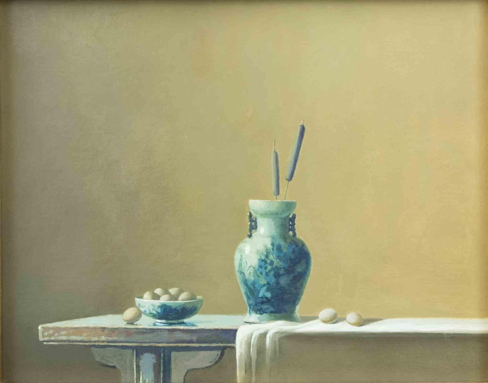 Zhang Wei Guang, Vase and Eggs, Oil Painting, 2000s