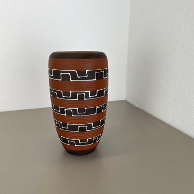 Zig Zag Fat Lava Ceramic Vases by Ilkra Ceramics, 1950s-QZ-1819696