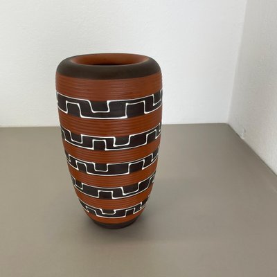 Zig Zag Fat Lava Ceramic Vases by Ilkra Ceramics, 1950s-QZ-1819696