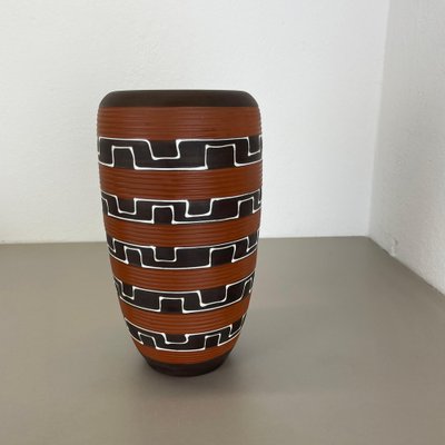 Zig Zag Fat Lava Ceramic Vases by Ilkra Ceramics, 1950s-QZ-1819696