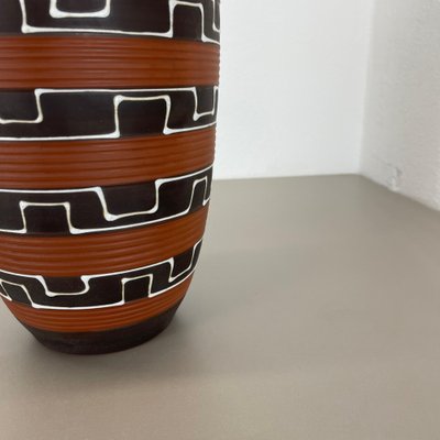 Zig Zag Fat Lava Ceramic Vases by Ilkra Ceramics, 1950s-QZ-1819696