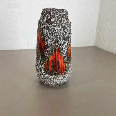 Zig Zag Lora Fat Lava Vase attributed to Scheurich, Germany, 1970s-QZ-1410374