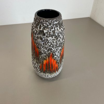 Zig Zag Lora Fat Lava Vase attributed to Scheurich, Germany, 1970s-QZ-1410374