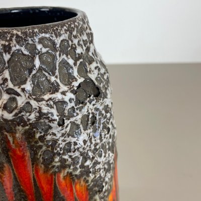 Zig Zag Lora Fat Lava Vase attributed to Scheurich, Germany, 1970s-QZ-1410374