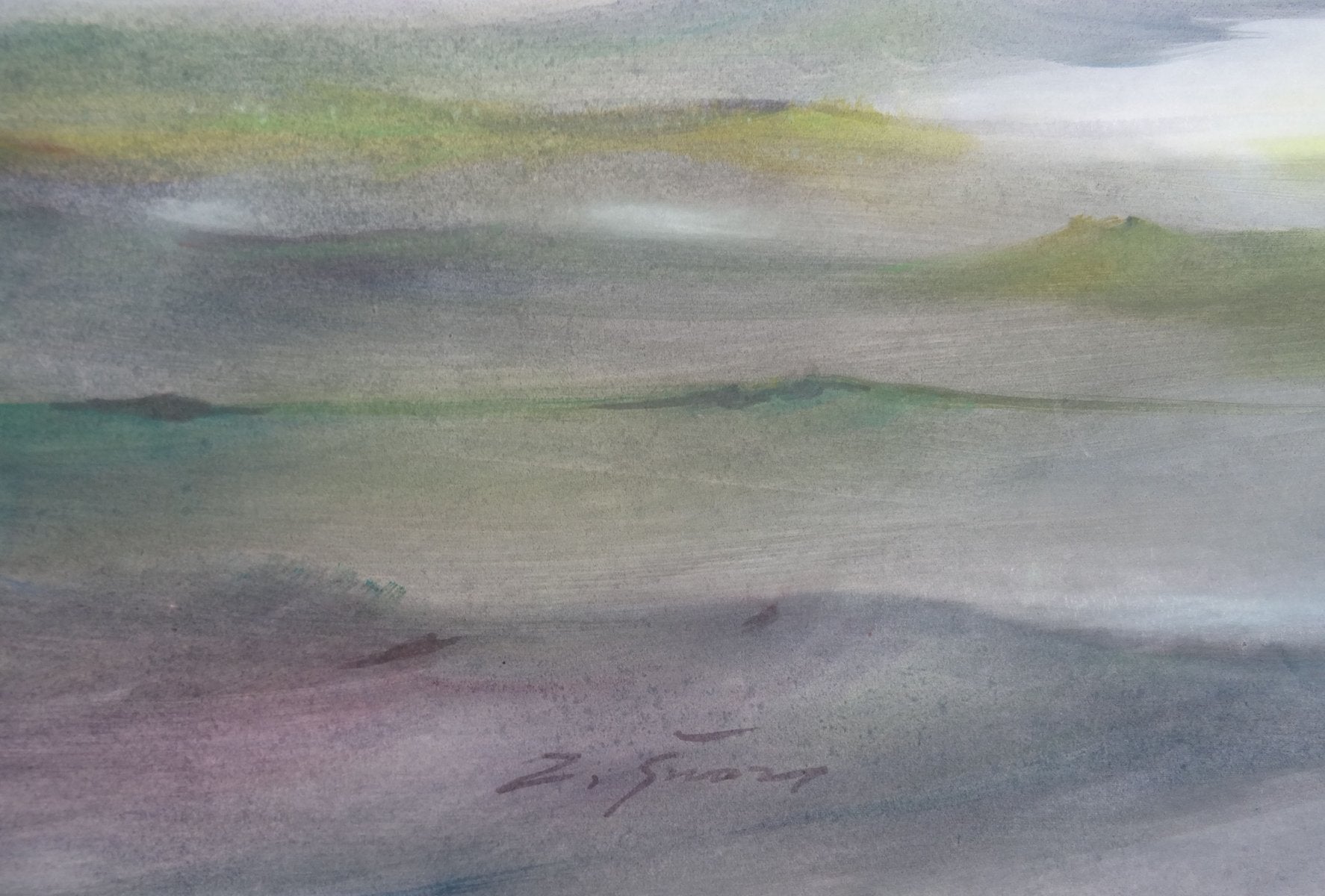 Zigmunds Snore, Waves, Watercolor on Paper