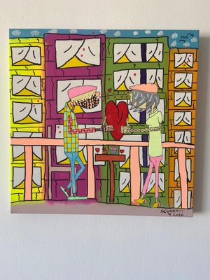 Ziv Lahat, L'amour au Balcon de 16eme, 2020, Spray Paint and Acrylic Markers on Canvas-CHG-2030278