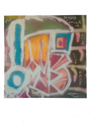 Ziv Lahat, Walkman, 2021, Spray Paint and Acrylic Markers on Canvas-CHG-2030267