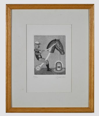 Zivko Djak, Rocking Horse, Etching, 1973-ZCI-871261