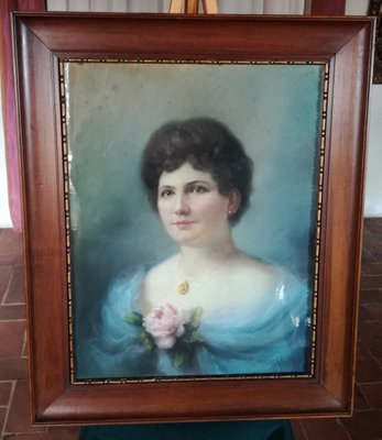 Zoé Laigneau, Portrait, 1900s, Pastel Drawing, Framed-VDX-1394748