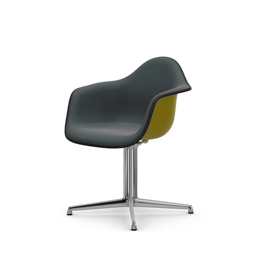 Eames Plastic Armchair DAL (with full upholstery) (Colour of seat shell - mustard) (Request Info)