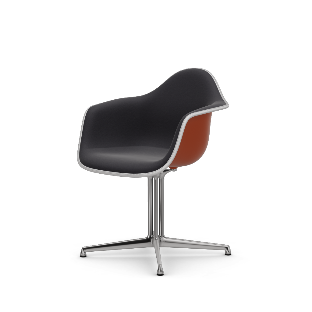 Eames Plastic Armchair DAL (with full upholstery) (Colour of seat shell - rusty orange) (Request Info)