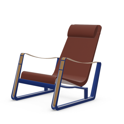 Cite Lounge Chair (Prouve Bleu Marcoule powder-coated (smooth)) by Vitra