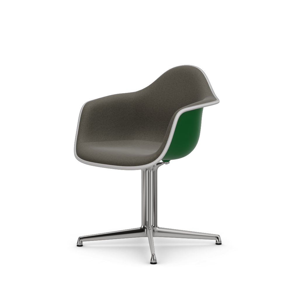 Eames Plastic Armchair DAL (with full upholstery) (Colour of seat shell - green) (Request Info)