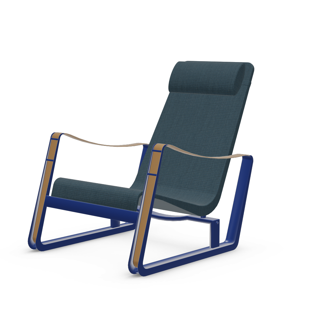 Cite Lounge Chair (Prouve Bleu Marcoule powder-coated (smooth)) by Vitra